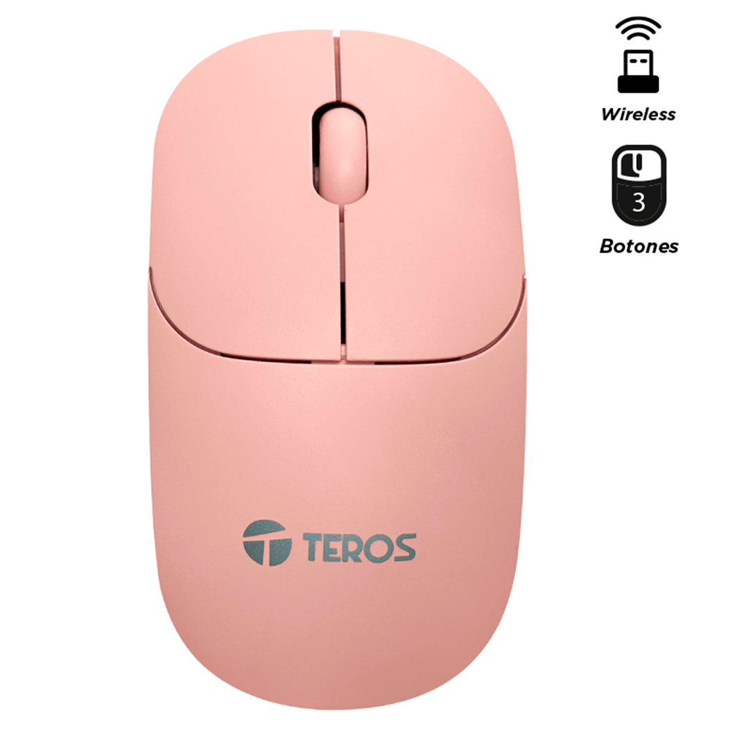 Mouse Inalámbrico Teros TE-1218S - 1000 DPI, Receptor USB y Diseño Compacto