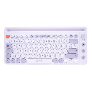 Teclado Inalámbrico Teros TE-4070S (Blanco) - Bluetooth, 2.4 GHz, Batería Recargable y Perilla Multimedia